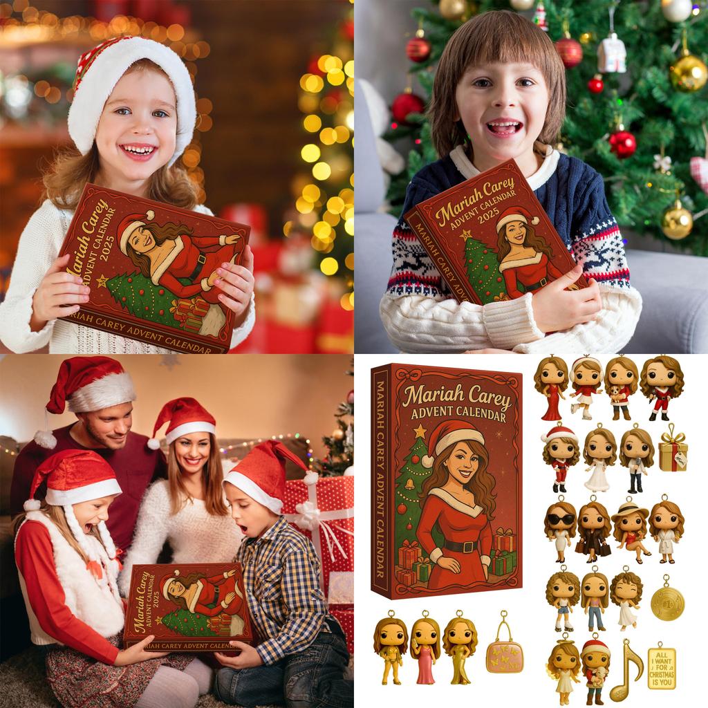 Mariah Carey Christmas 24day Advent Calendar With Acrylic Characters For Festive Celebrations