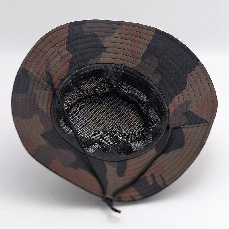 UPF 50+ Панама Мужчины Женщины Боб Буни Шляпа Летняя УФ-защита Камуфляжная Кепка Военная Армия Туризм Тактическая Открытая Солнцезащитная Кепка