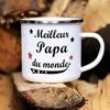 Outdoor Water Cup Best Dad In The World French Print Enamel Mug Drink Milk Coffee Cups Camping Mug Festive Birthday Gift for Dad