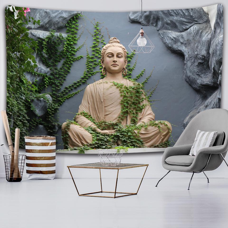 Индийская статуя Будды, древний буддийский гобелен, гостиная, спальня, настенная медитация, психоделическая йога, настенный подвес в богемном стиле