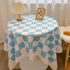 Круглая скатерть в шахматном порядке Ins Nordic Wind Light Luxury Advanced Sense Table Fabric Tea Table Mat Student Book Tablewear