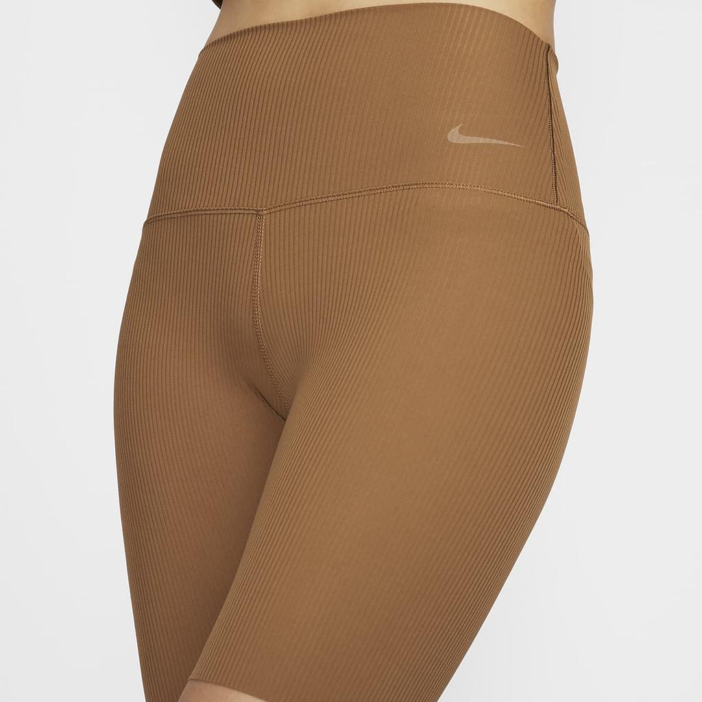 Nike Zenvy Однотонные Удобные Шорты для Велоспорта Низкой Интенсивности Быстросохнущие с Высокой Посадкой Женские шорты Светло-Коричневый HF1415281