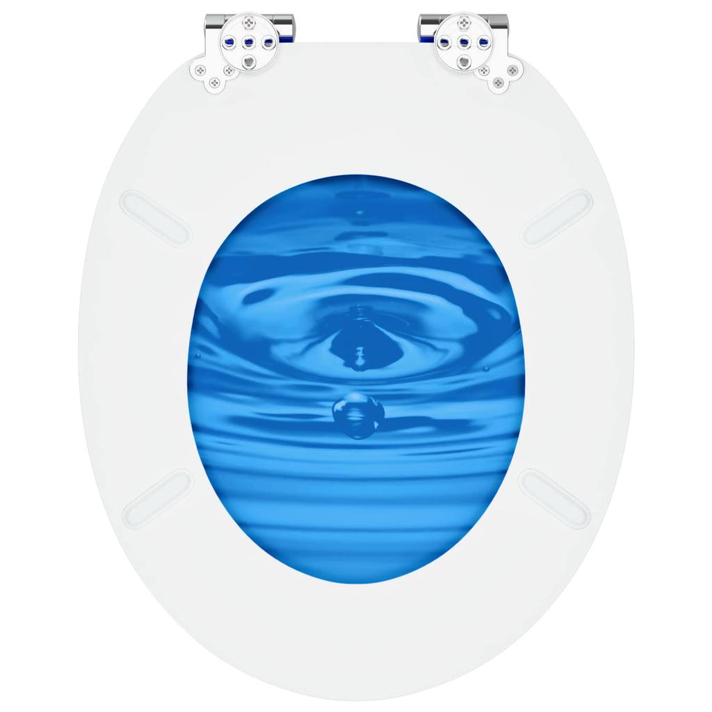 Soft Close Toilet Seat Blue Drop 44 x 38 cm MDF Board