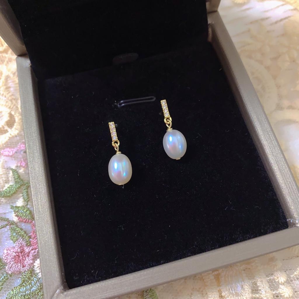 Натуральные пресноводные жемчужины, яркий блеск, серьги-гвоздики с серебряной иглой S925, простые и универсальные, для личности, повседневные серьги-бусины, для девочек