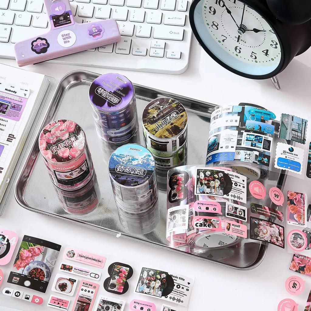 Sweet American Style Sticker Cute Floral Butterfly Music Player Phone Series Washi Tapes DIY Decor Scrapbook Journal Tappe