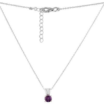 Серебряное колье с натуральным аметистом 0.743ct (2126584)