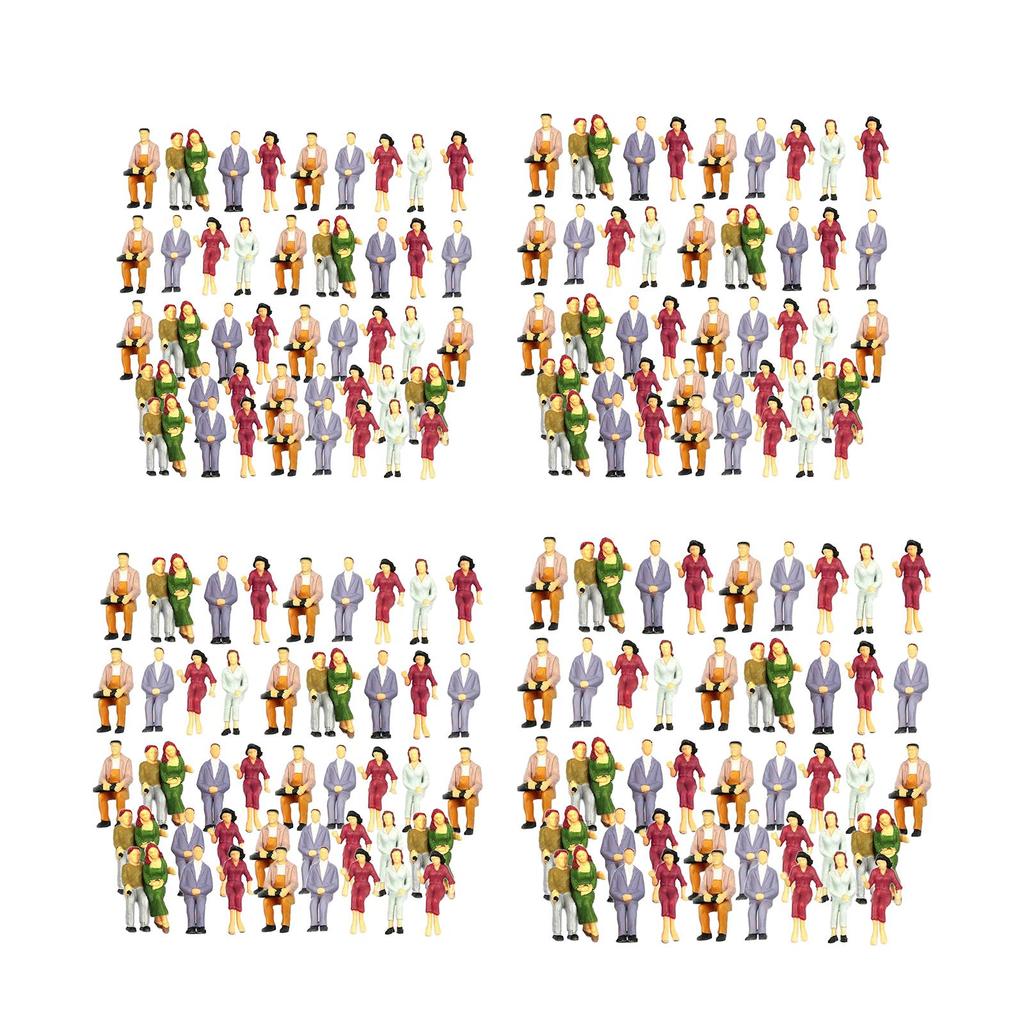 1:75 to 1:200 Scale Train Painted People Figures Female Male Sitting Model