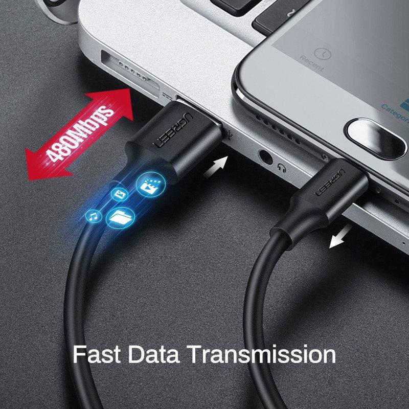 Кабель USB на Micro USB Ugreen US289 QC 3.0 2.4A 1.5M (Белый)