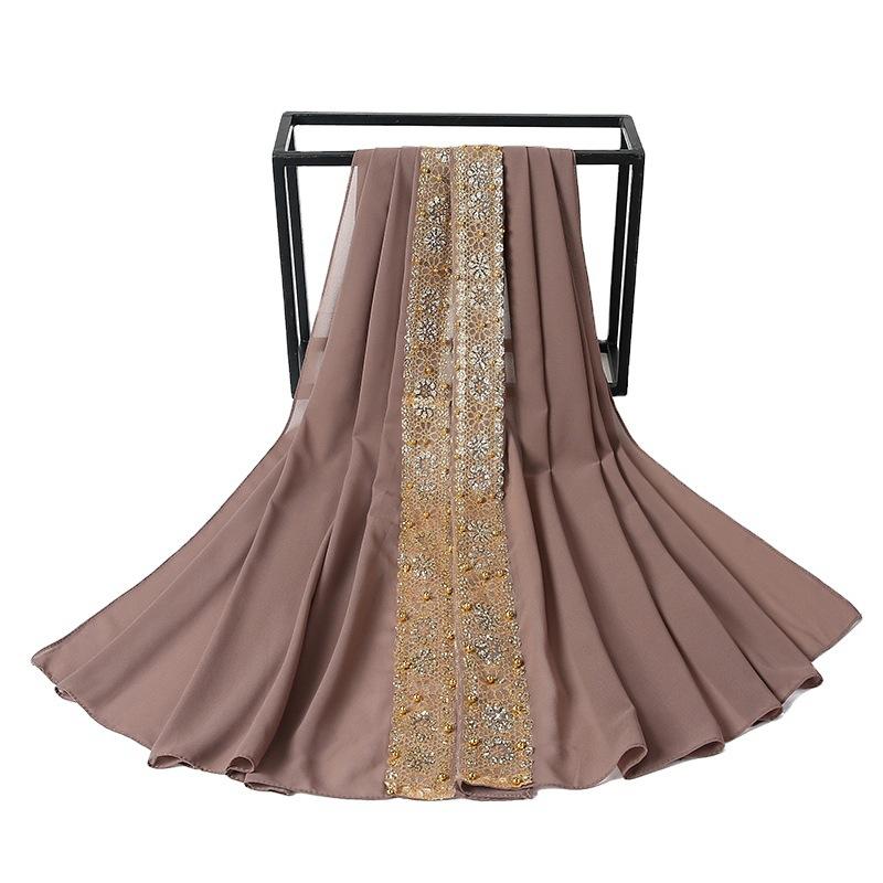 Женский Мусульманский Кружевной Пузырчатый Шифоновый Хиджаб Платок Foulard Femme Musulman Исламские Платки на Голову Арабские Головные Уборы