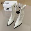 Eilyken Fashion Design Cozy Soft Leather Women Ankle Boots Sexy Pointed Toe Short Booties Stripper Thin Heels Shoes