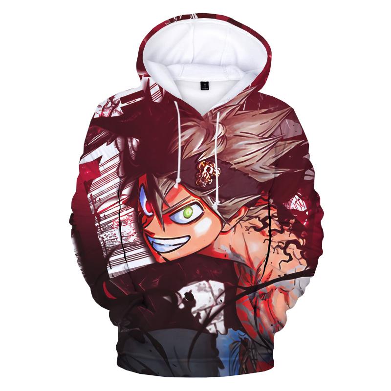 Горячая толстовка с капюшоном Black Clover 3D Print для мужчин/женщин, унисекс, Harajuku, крутые толстовки для мальчиков/девочек, аниме-пуловер Asta Plussize