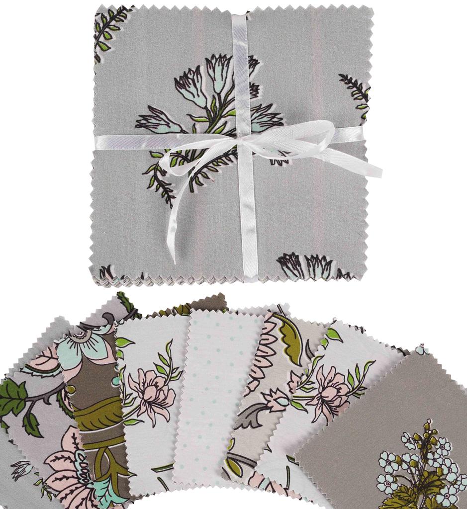 Soimoi Florals Print  Precut 5-inch Cotton  Fabric  Quilting  Squares  Charm Pack DIY Patchwork Sewing Craft-Light FR