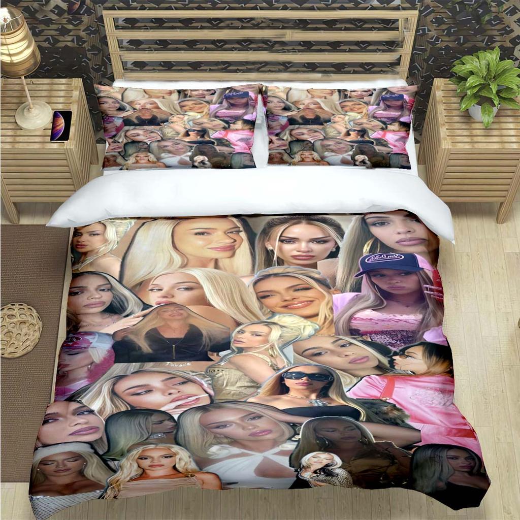 Fashion Spain Hot Female Singer B-bad G-Gyal Print Bedding Set Duvet Cover Comforter Bed Youth Kids Girl Boys Luxury Gift