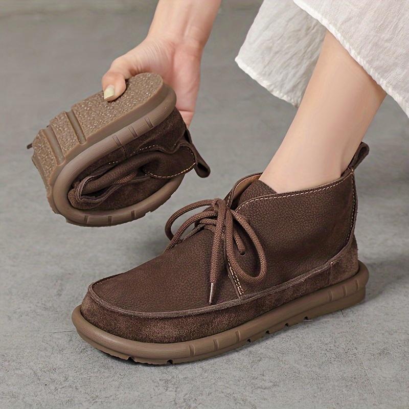 Женские короткие ботинки из кожи, Мягкая подошва, Мягкая поверхность, Супер удобные, Большая подошва, Широкая стопа, Тонкие, Модные, Универсальные повседневные короткие ботинки, Ботинки Мартинс