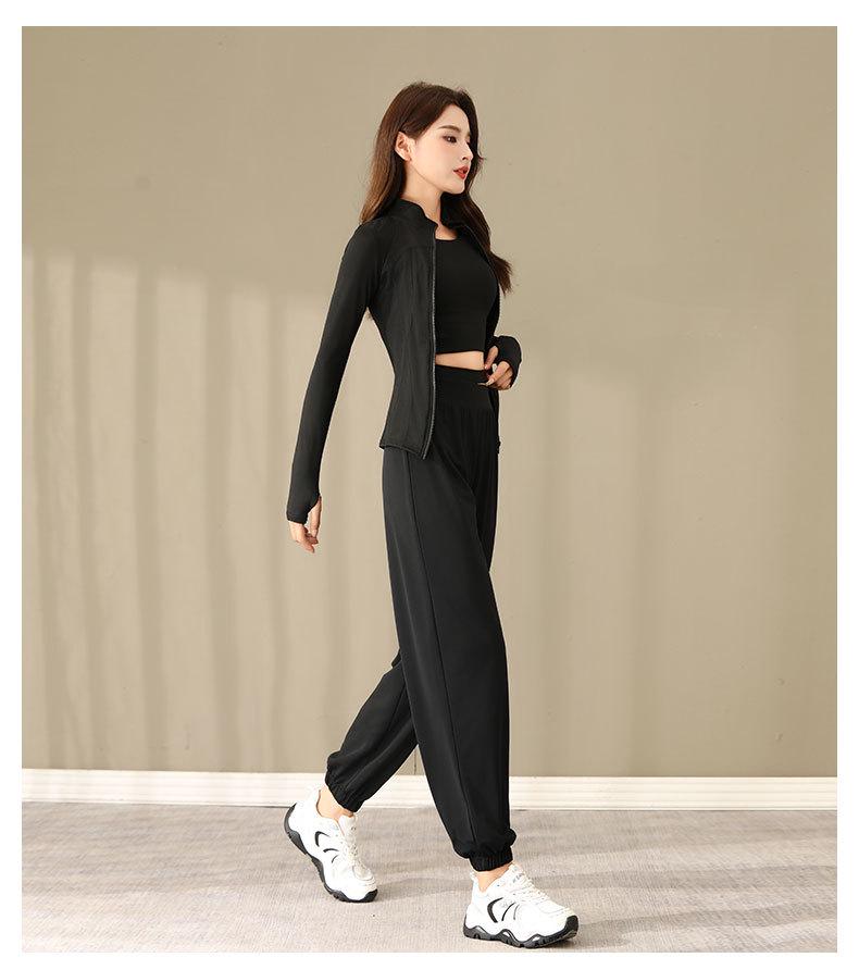 Женский комплект для активного отдыха 2024: Весенне-осенняя куртка для бега и быстросохнущие брюки для пеших прогулок, фитнеса, йоги и повседневных утренних пробежек.