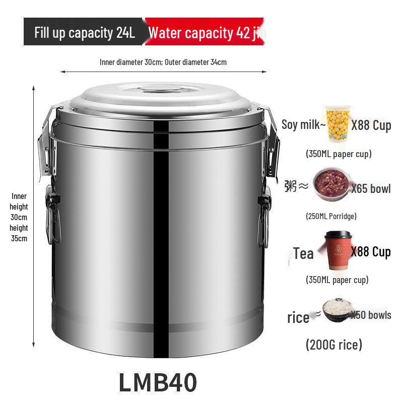 Изолированное ведро из нержавеющей стали 304 для риса и соевого молока, ведро для ледяного желе большой вместимости