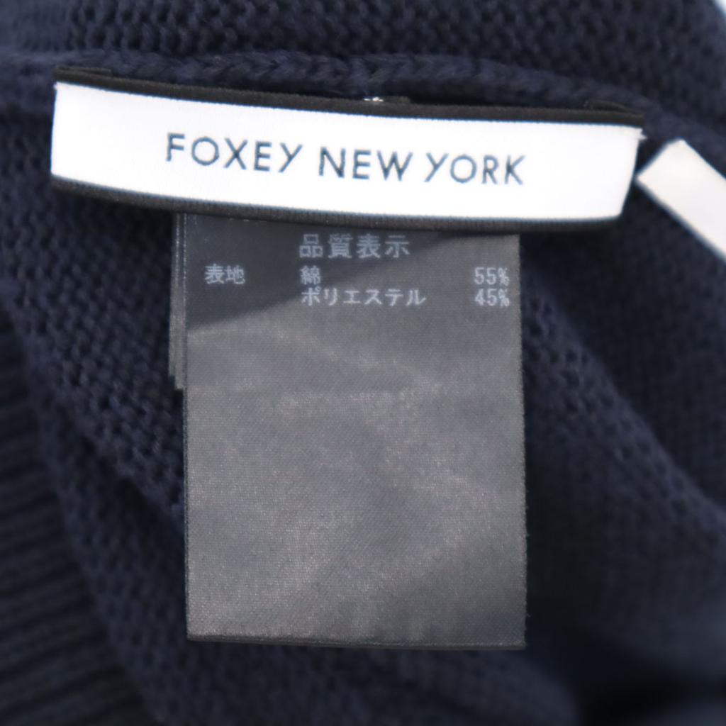 FOXEY NEW YORK made in Japan knit Wide pants 42 Navy Women Used
