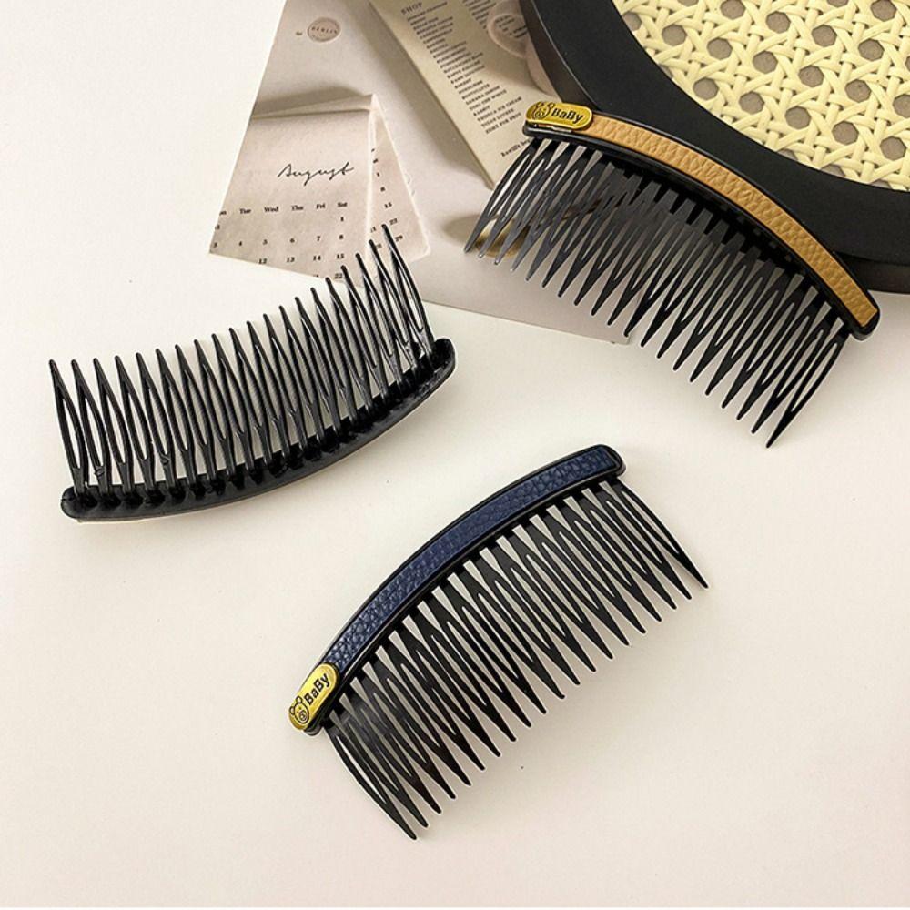Leather Fixed Combs Teeth Invisible Extra Hair Holder Cute Hair Styling Comb Daily