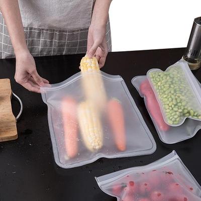 5 шт. сумка для хранения продуктов, моющаяся многоразовая сумка на молнии, герметичная сумка для фруктов и овощей, кухонная сумка для свежих продуктов, подходящая для обеда