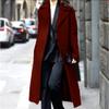 Длинное шерстяное женское пальто большого размера на осень и зиму