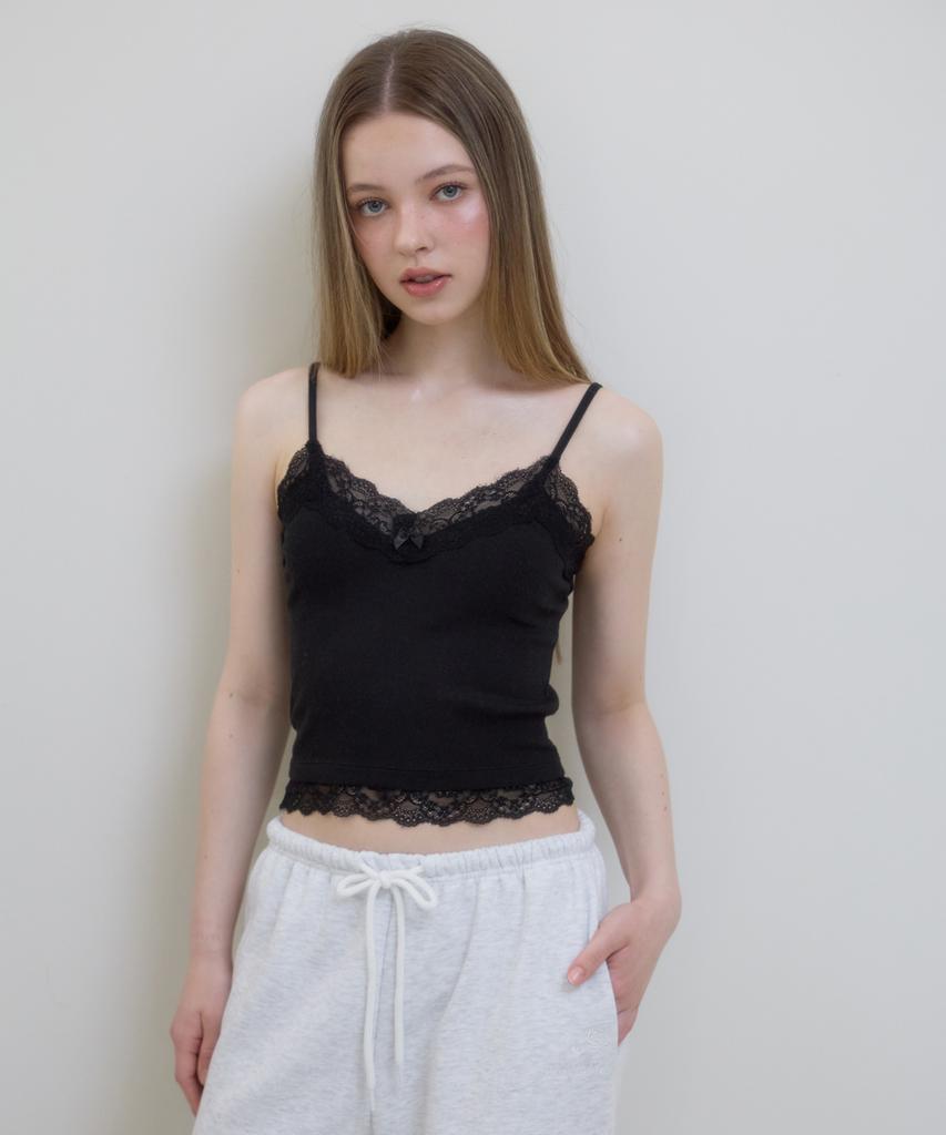 ROSEFRANTZ Lace Trim Sleeveless [Black]