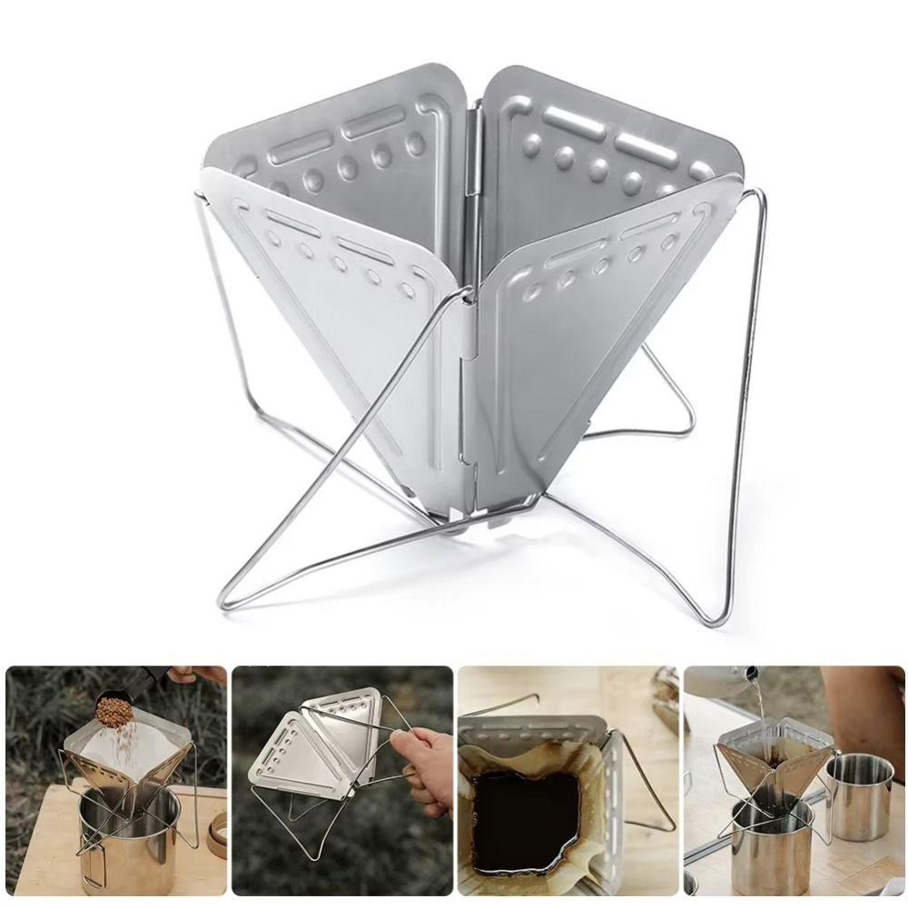 Portable Coffee Filter Holder Collapsible Coffee Dripper Baskets Coffee Drip Rack Outdoor