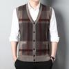 Men's Winter Cardigan Knitted Sleeveless Cardigan Thickened Large Size Casual Cardigan V-neck
