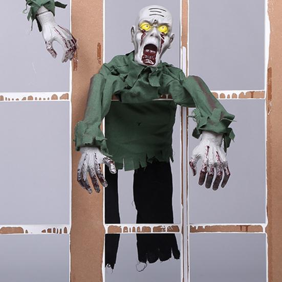 Хэллоуин ползающий призрак украшение реалистичный электрический скелет декор со страшным звуком светящийся