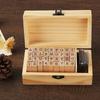36-Piece Ink Pad Wooden Seal Set: Alphabet, Number & Typewriter Style Design Inspired by Ming Dynasty Official Seals.
