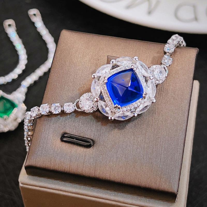 BELLA BOX Легкий роскошный рубиновый королевский сапфир изумруд сахарная башня огранка цвет сокровище браслет подходит для женской свадебной вечеринки модные украшения