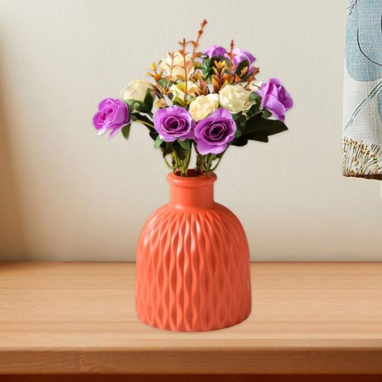 Ваза для цветов, небьющаяся, европейский стиль, однотонная, современная, круглая, открывающаяся, настольное украшение