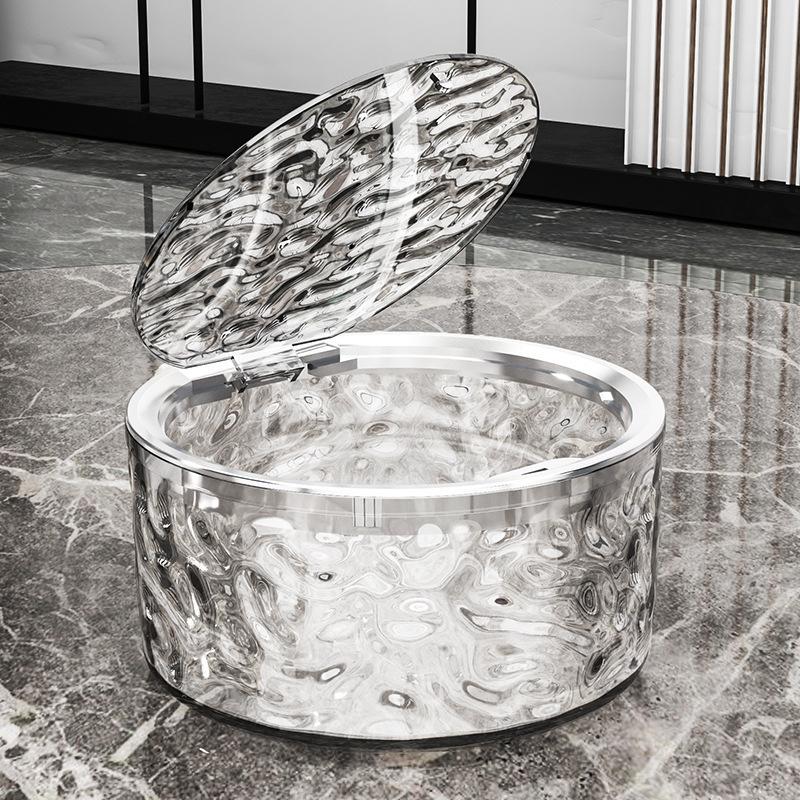 Мини-настольный мусорный бак с подсветкой, роскошная маленькая мусорная корзина, пластиковая мусорная корзина для ванной комнаты, спальни, офисные принадлежности, мусорные баки, домашний стол, мусорная корзина