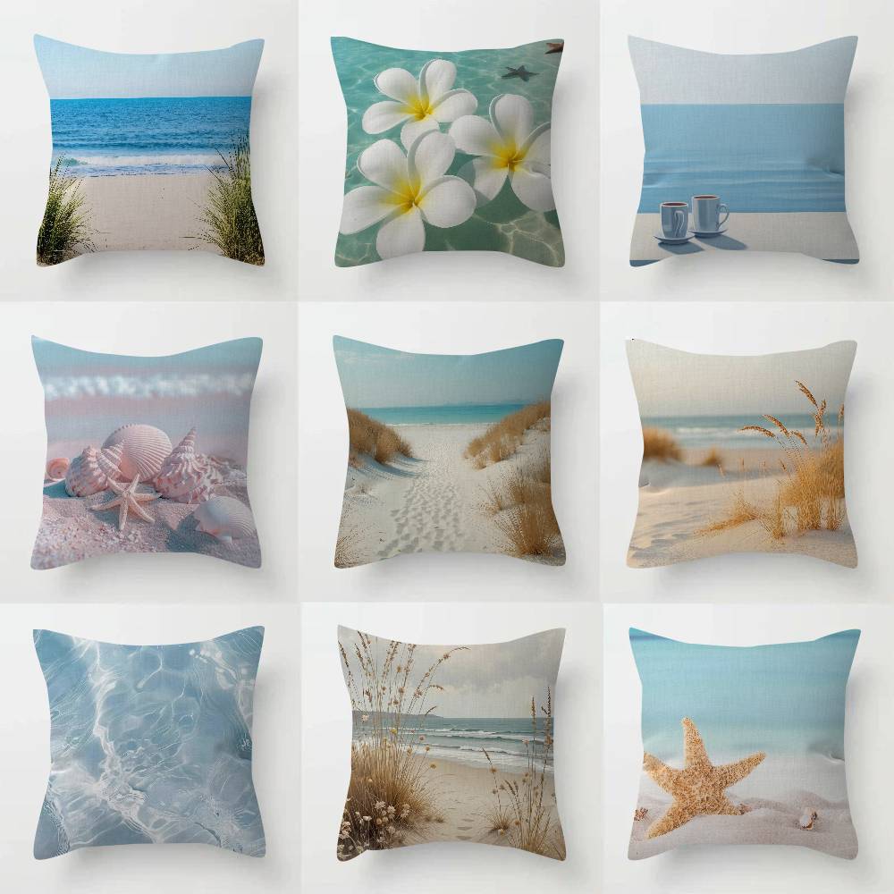 Serene Seaside Scenes Personalized picture text home decorative pillows Household Gifts xcm