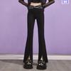 UNIFREE Women's Printed Slit Flared Casual Pants