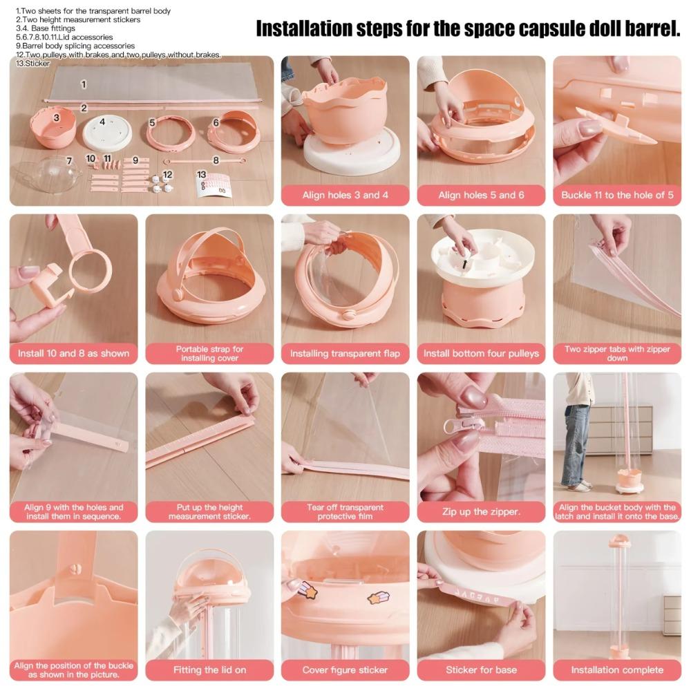 Влагозащищенный ящик для хранения кукол Пластиковое ведро для хранения детских игрушек Милая плюшевая игрушка Труба для хранения