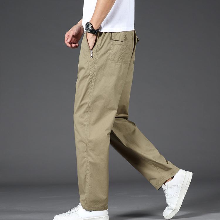 Мужские брюки на молнии в стиле Харадзюку, хлопковые брюки-карго, повседневные спортивные длинные брюки с эластичной резинкой на талии, брюки с карманами