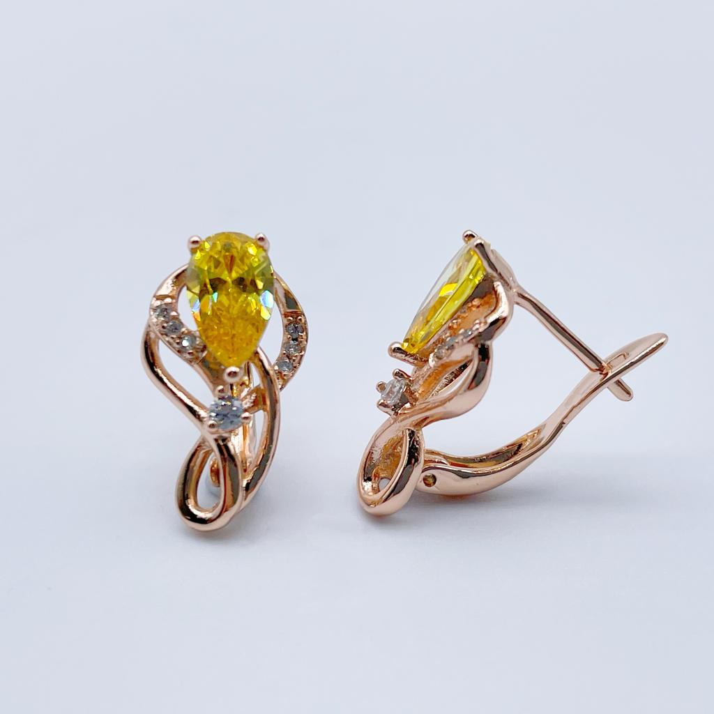 Новое поступление, симпатичные серьги-гвоздики из розового золота 585 пробы для женщин, полые желтые натуральные цирконы, специальные свадебные модные украшения
