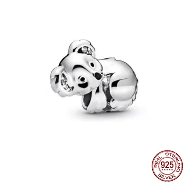 Очаровательная бусина подходит для оригинального браслета/серьг/ожерелья из стерлингового серебра 925 пробы, ювелирное украшение в виде гриба Нини, кролика, мудрой совы, лисы