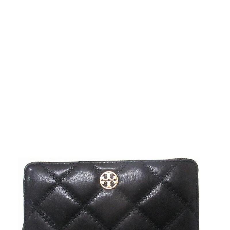 Tory Burch Кошелек женский Willa с металлической эмблемой, на молнии, кожаный, черный 159228-001