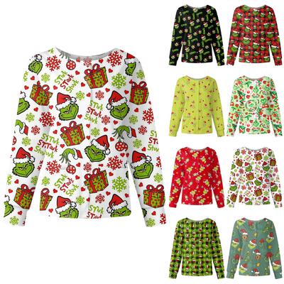 Женская повседневная модная куртка с длинным рукавом, воротником-стойкой, на одной пуговице, с рождественским принтом, рабочая куртка, топы