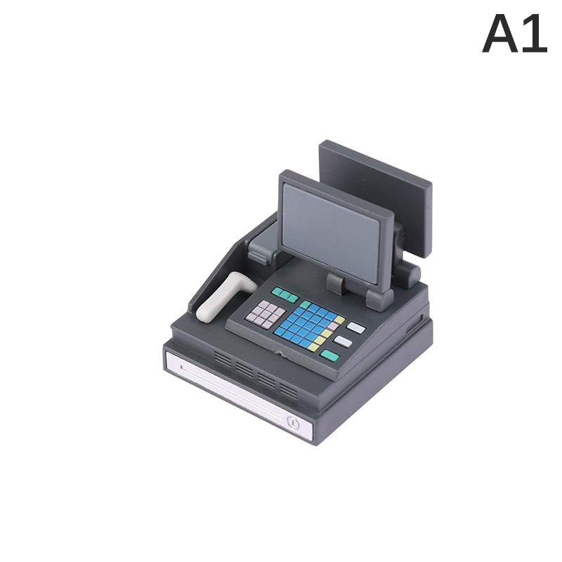 1Set Doll House Scene Decoration Supermarket Store Card Machine Scanner Model Toy