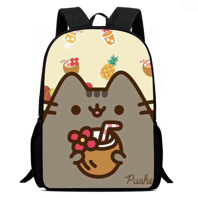Детский рюкзак Pusheen Cat из ткани Оксфорд, дышащий, прочный, легкий, школьная сумка для учеников начальной школы