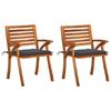 Day and Night - Day and Night Garden Dining Chairs with Cushions 2 Pcs Solid Acacia Wood
