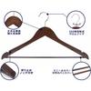 Amber Home Wooden Hangers with Pants Bars, Rotating Hooks, Non-Slip Indents, Space-Saving Design for Clothes, Suits, Jackets, Shirts, Trousers, Pants,