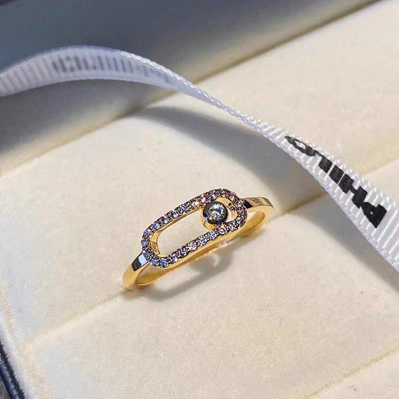 Модные кольца, открытое белое циркониевое кольцо для женщин и девушек, простое полое геометрическое подарочное регулируемое изящное свадебное ювелирное украшение