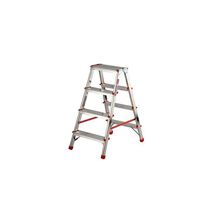 Двусторонняя складная стремянка - Gierre - Stylo - 4 ступени - 90.5x43.8x12.2 см - Разноцветный - Алюминий