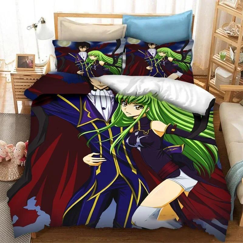Fashion 3D Printed Anime Code Geass Duvet Cover Bedding Set Double Twin Full Queen King Adult Kids Bedclothes Quilt Cover