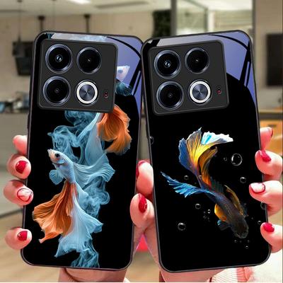 Красочный Милый Рыбка Для Infinix Note 40 4G 30i 12 96 Smart 8 Hot 9 Play 10 11S 12 20i 50 Pro Plus 5G Чехол для телефона из закаленного стекла