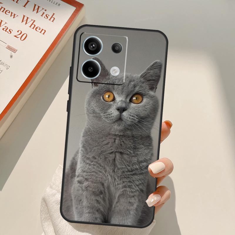 Чехол для телефона British Shorthair Cat для Xiaomi Redmi Note 13 14 9 10 12 11 15 Pro Plus Чехол для Redmi 15 C 12C 13C 14C 10C