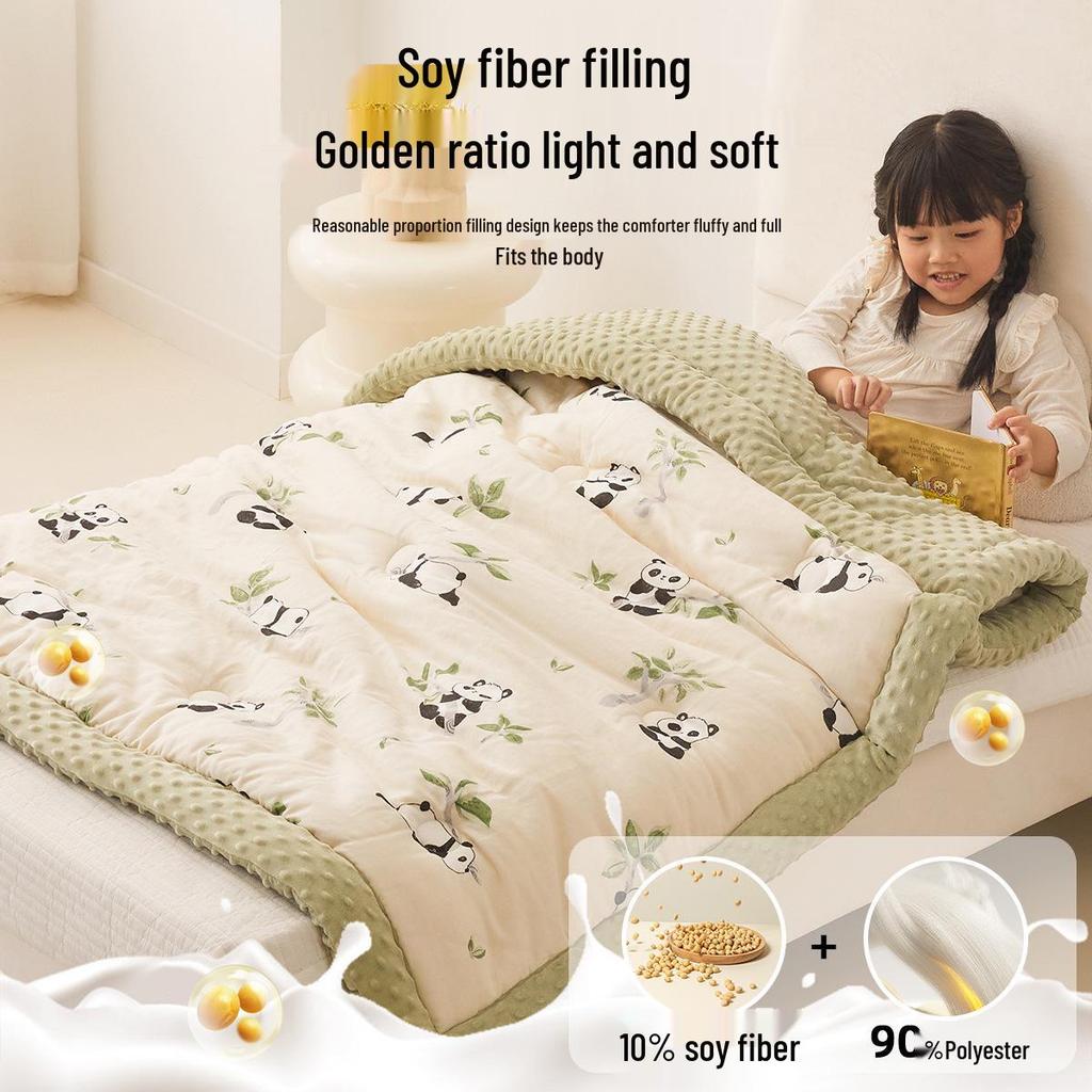 Детское хлопковое одеяло из двойной марли класса А - Всесезонное с соевым наполнителем